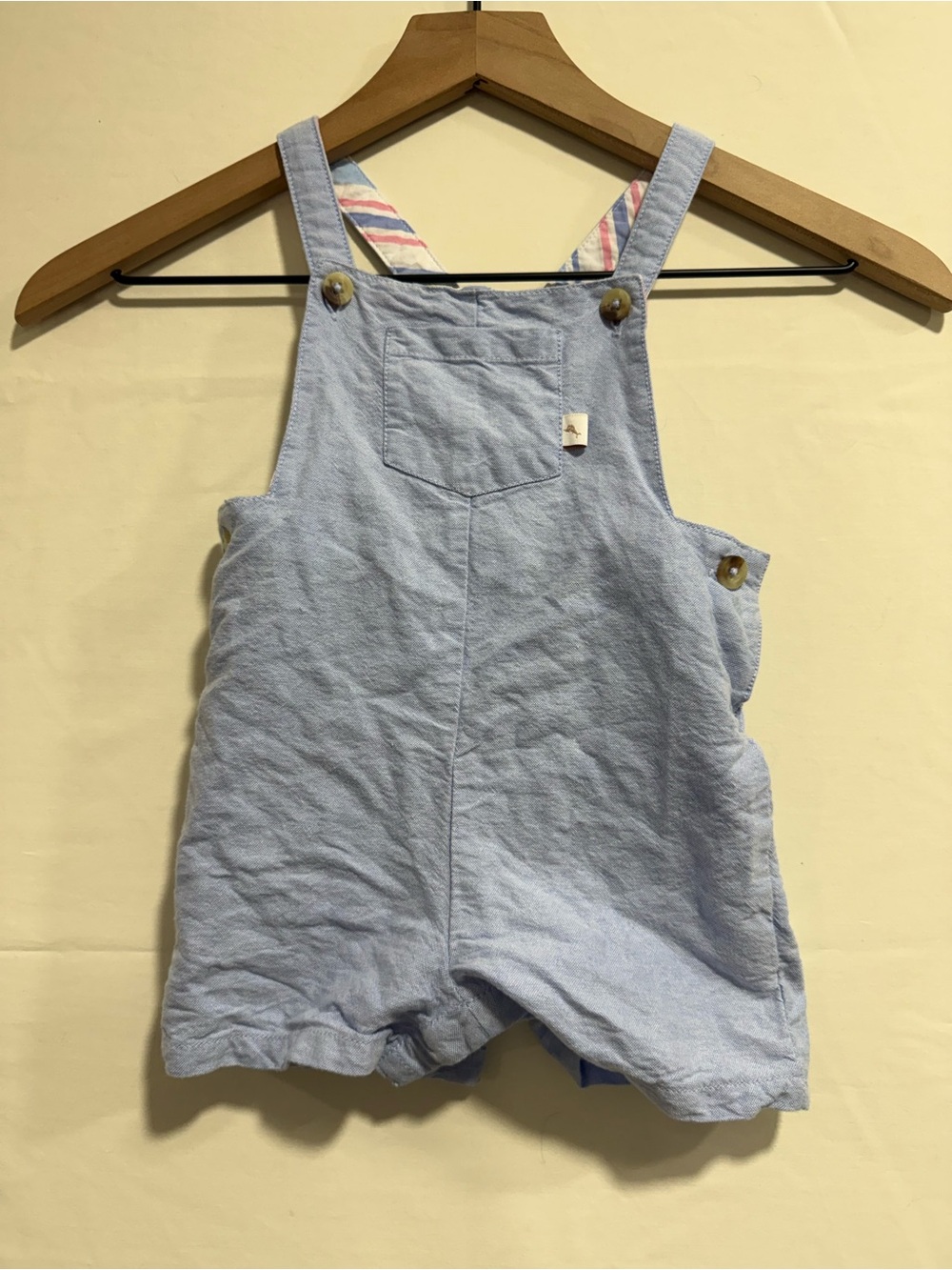 Baby 18-24M Blue Chambray Shortalls Romper Overalls